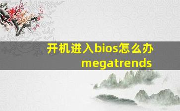 开机进入bios怎么办 megatrends